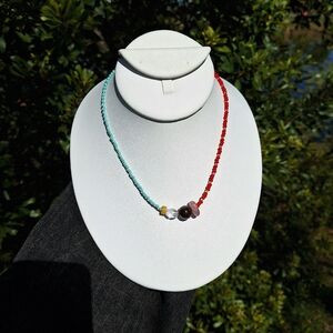 Gemstone, Czech Glass Beaded Necklace ~ Artisan Jewelry